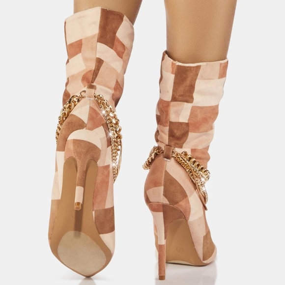 👣Unique CAPE ROBBIN 👣Somewhere Colorblock Chain Detail Boots footwear - Picture 7 of 16